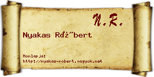 Nyakas Róbert névjegykártya